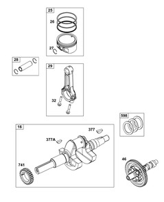 Part Location Diagram of 84001973 Briggs and Stratton Crankshaft
